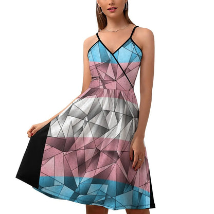 Abstract Transgender Pride Flag Dress