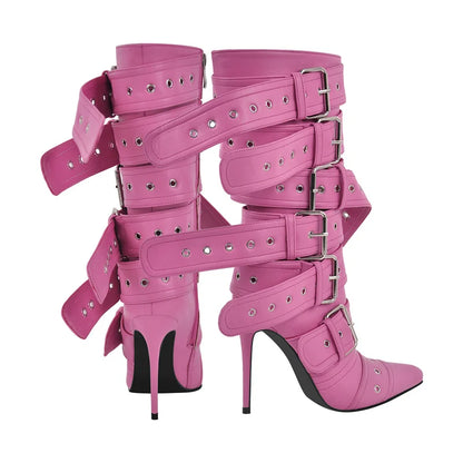 Buckle Strap Crossdressing Boots