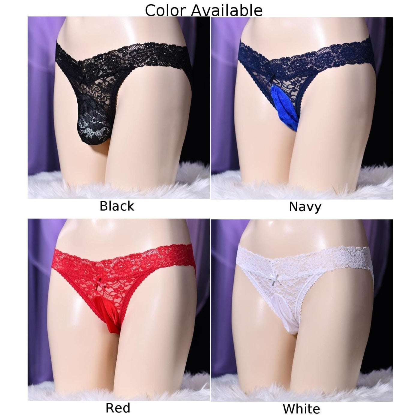 Ultra Thin Floral Lace Pouch Panties