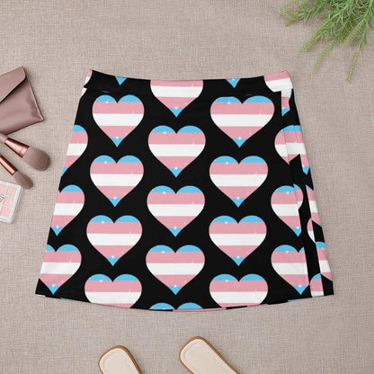 Transgender Pride Hearts Mini Skirt