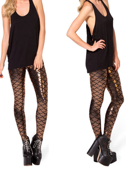 Shiny Fish Scale Leggings