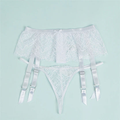 High Waist Lace Garter Belt & Thong Set