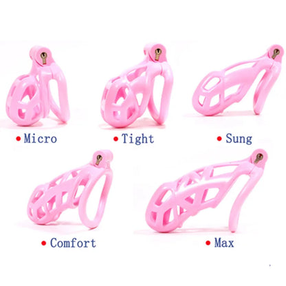 Lightweight Small Pink Male Chastity Cage (4 ring sizes)