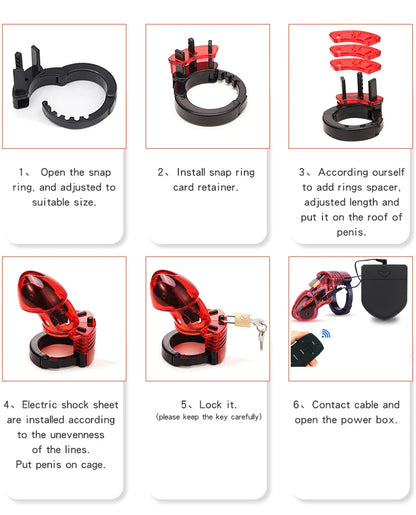 Wireless Remote Electric Shock CB6000 Cock Cage