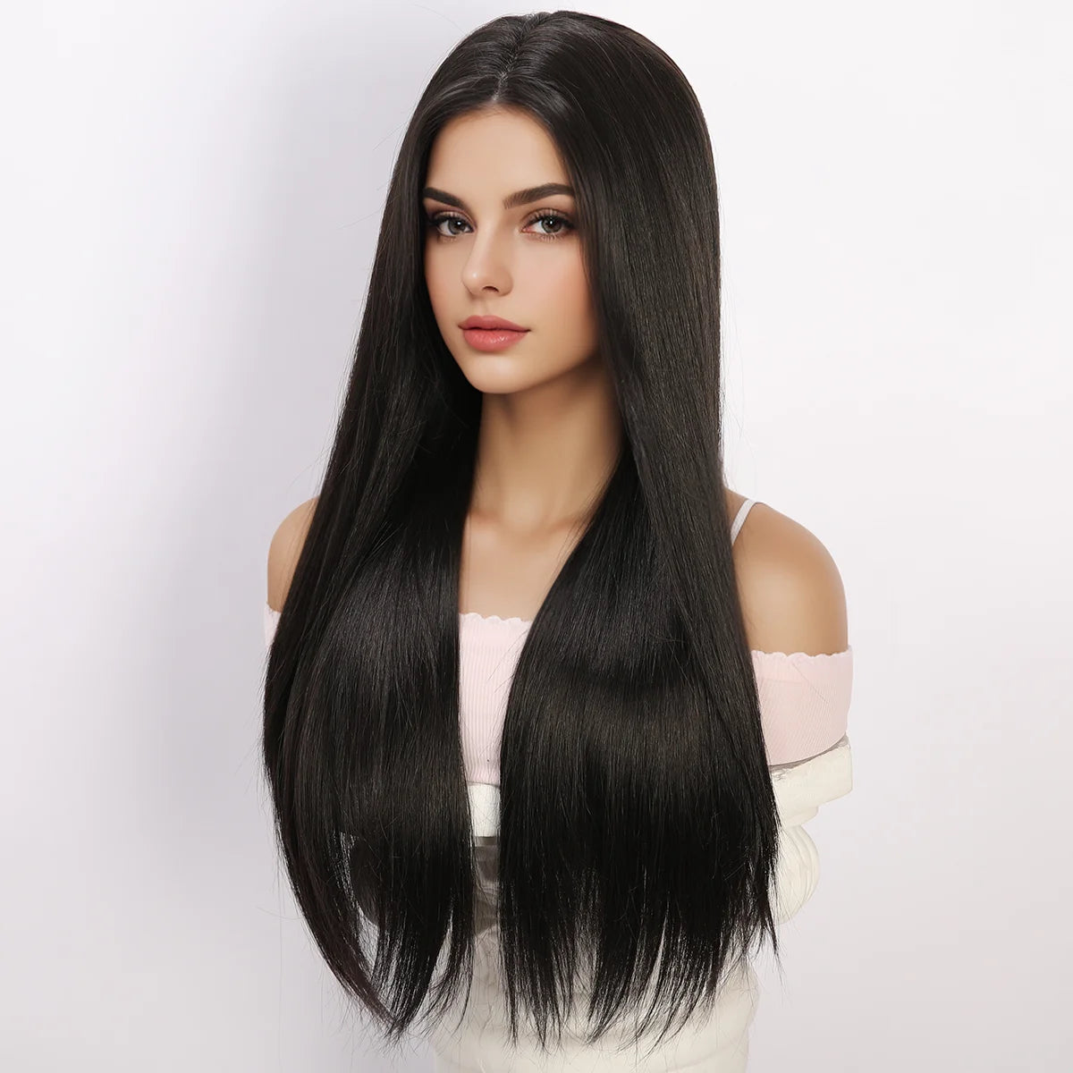 Black Straight Crossdressing Wig