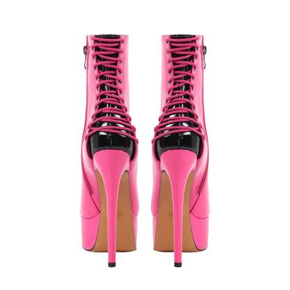 Peep Toe Platform Sissy Booties