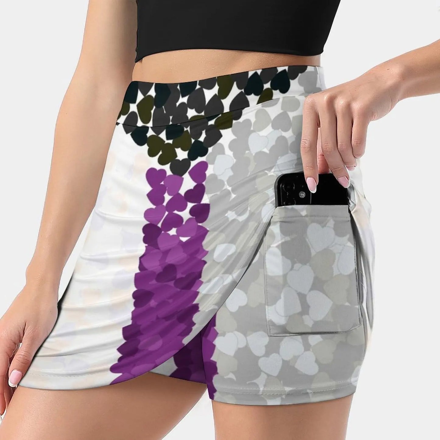 Demisexual Pride Flag Hearts Skirt