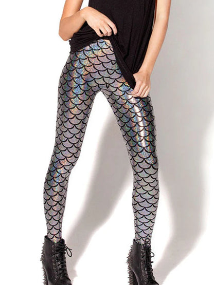 Shiny Fish Scale Leggings