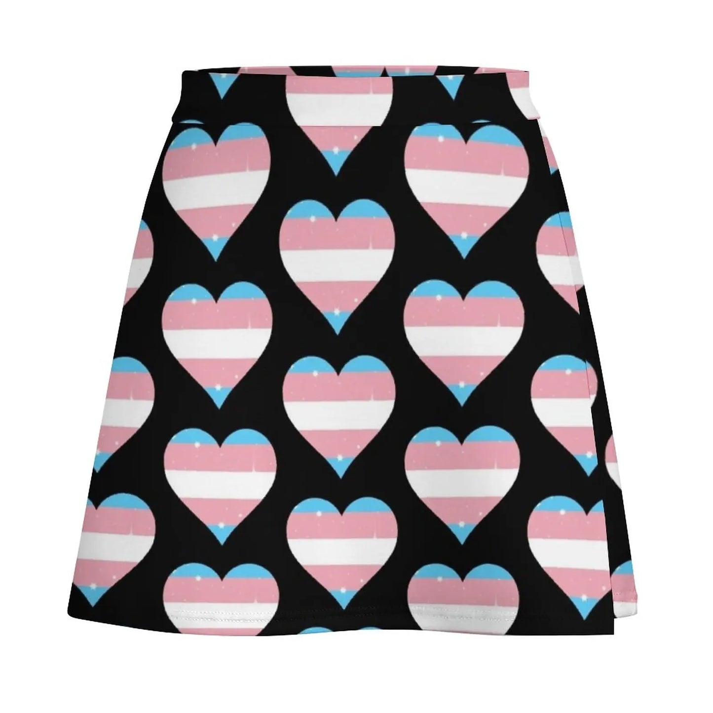 Transgender Pride Hearts Mini Skirt