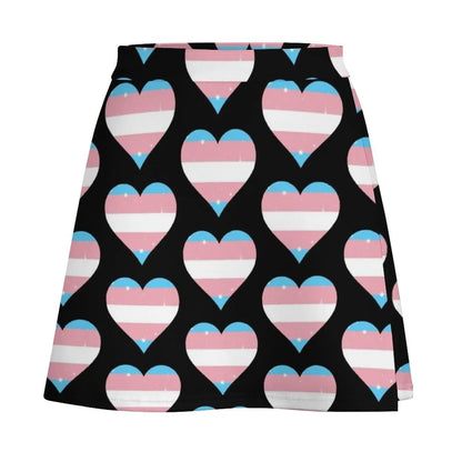 Transgender Pride Hearts Mini Skirt