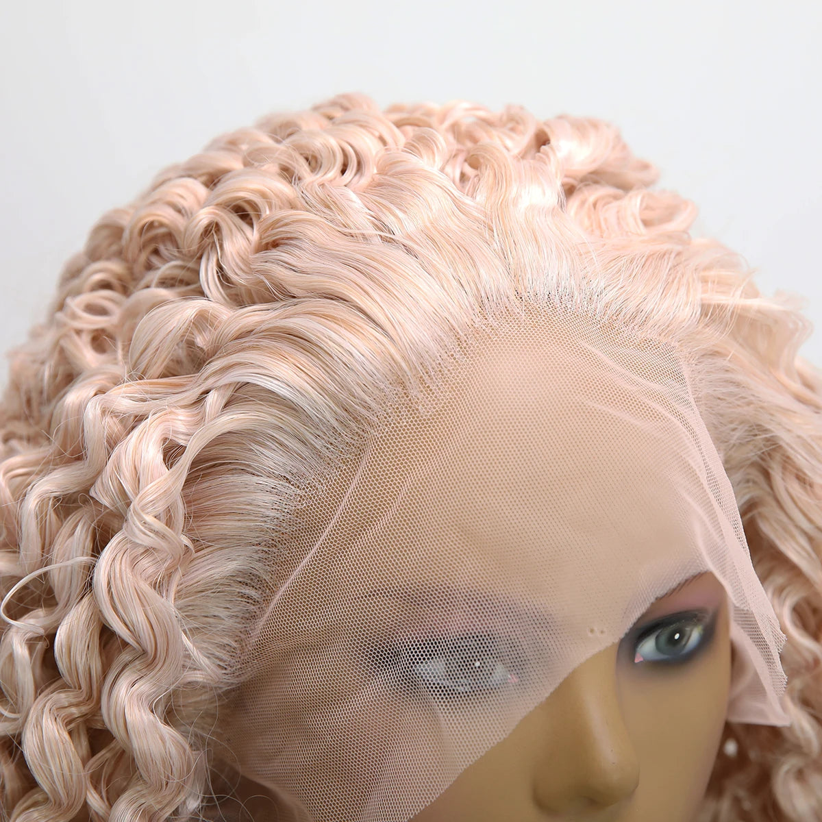 Curly Pink Crossdressing Wig