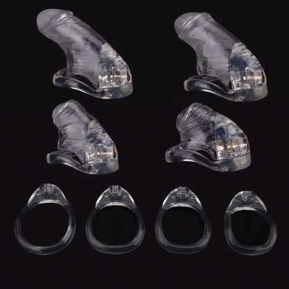 Lightweight Transparent Chastity Cage (3 rings)