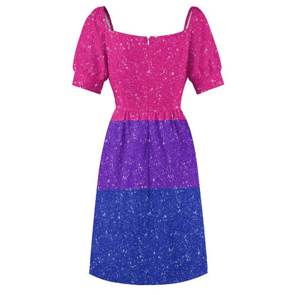 Faux Glitter Bisexual Pride Flag Dress