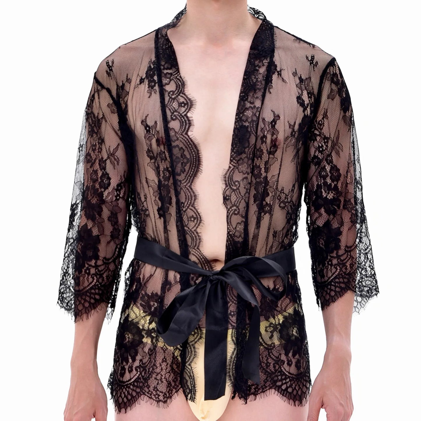 Short Lace Bathrobe