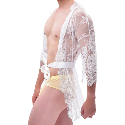 Short Lace Bathrobe