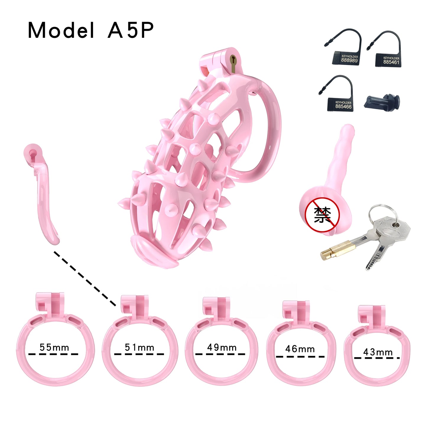 Spiked Pink Chastity Lock