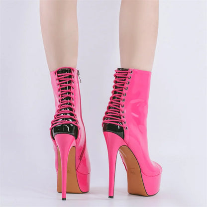 Peep Toe Platform Sissy Booties