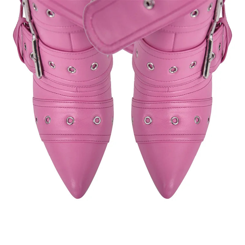 Buckle Strap Crossdressing Boots