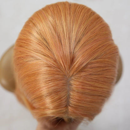 Long Orange Crossdressing Wig