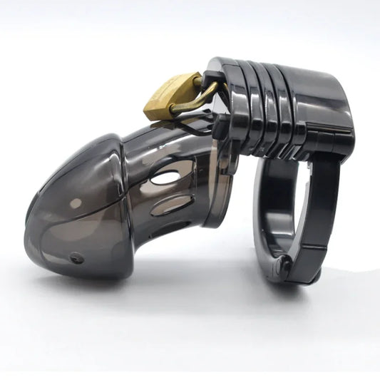 Chastity Cage with Adjustable Size Rings & Brass Lock