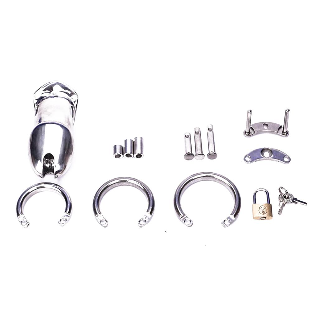 Metal Chastity Cage 3.74 inches long (All 3 Rings Include)