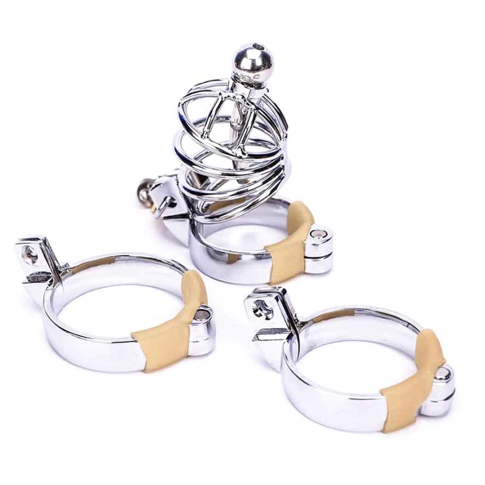 Short Penile Urethral Plug Metal Chastity Cage