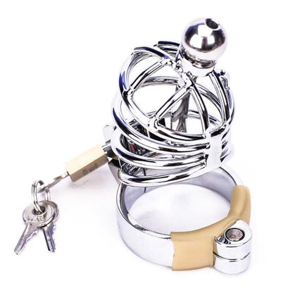 Short Penile Urethral Plug Metal Chastity Cage