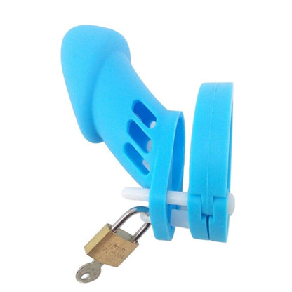 Blue Plastic Cock Cage 3.15 inches and 3.94 inches long