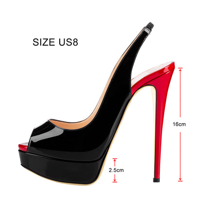 Platform High Heel Peep Toe Slingback Sandals