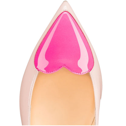 Pink Heart Pointed Toe Flats