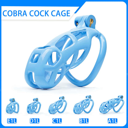 Blue Cobra Chastity Cage Kit 1.77 To 4.13 Inches Long