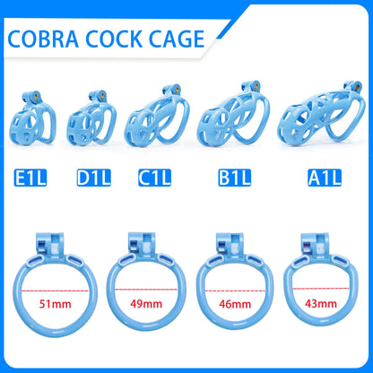 Blue Cobra Chastity Cage Kit 1.77 To 4.13 Inches Long