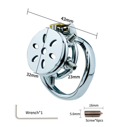 Button Ding Flat Chastity Lock With Spikes