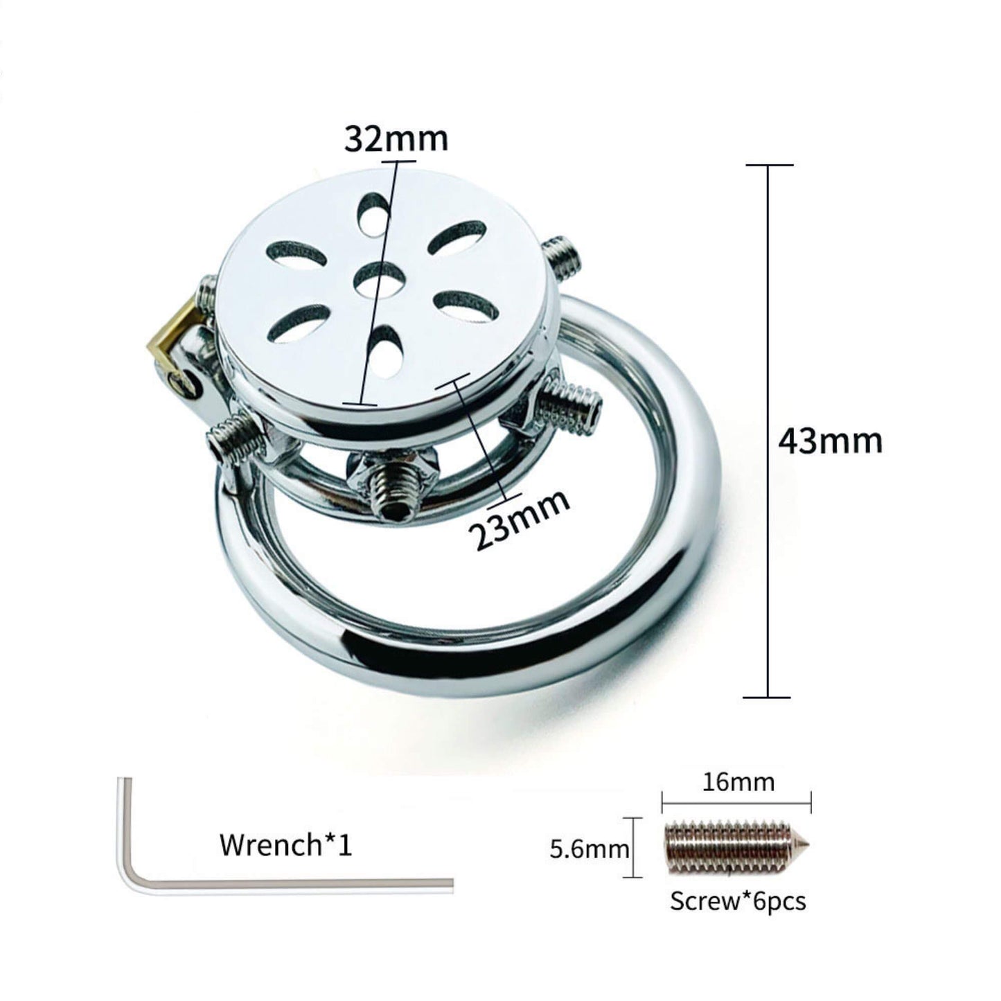 Button Ding Flat Chastity Lock With Spikes