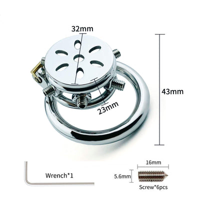 Button Ding Flat Chastity Lock With Spikes