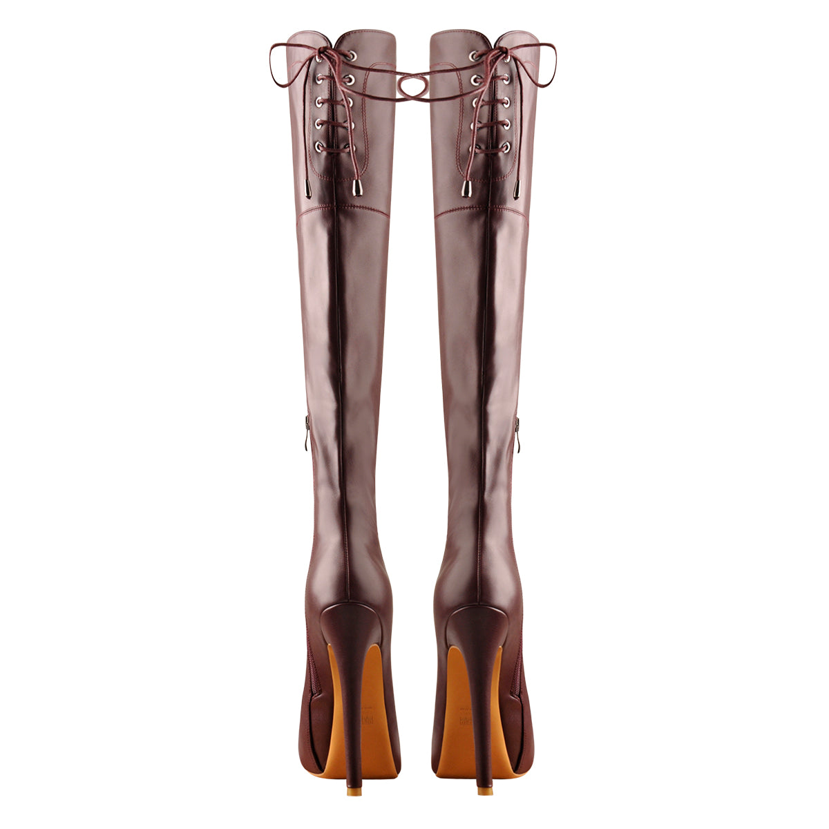 Faux Leather Platform High Heels Thigh High Boots