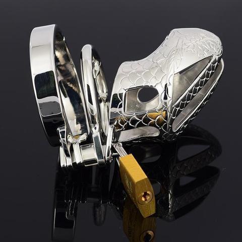 Metal Chastity Cage Snakeskin