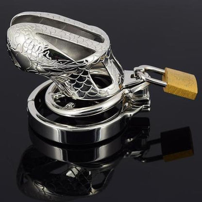 Metal Chastity Cage Snakeskin