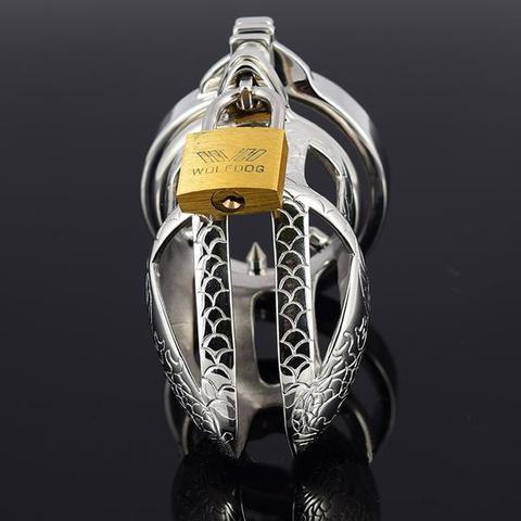 Metal Chastity Cage Snakeskin