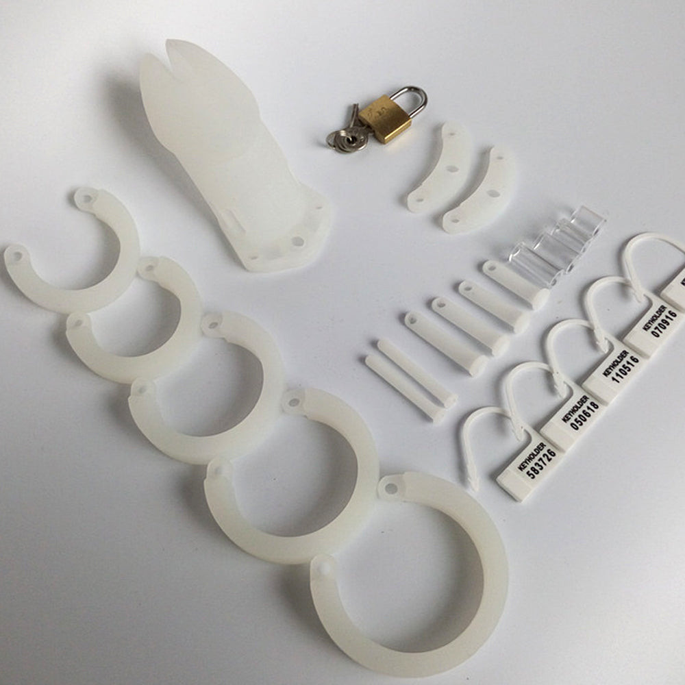 CB6000 White Soft Silicone Chastity Cage