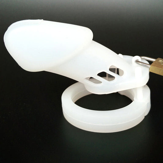 CB6000 White Soft Silicone Chastity Cage