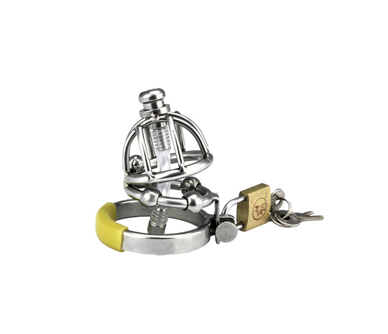 CC50 Stainless Steel Male Chastity Device with Catheter