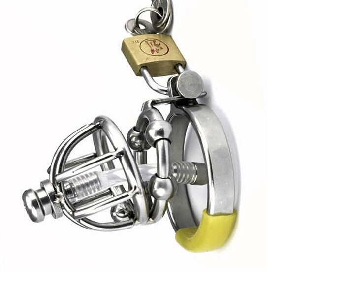 CC50 Stainless Steel Male Chastity Device with Catheter