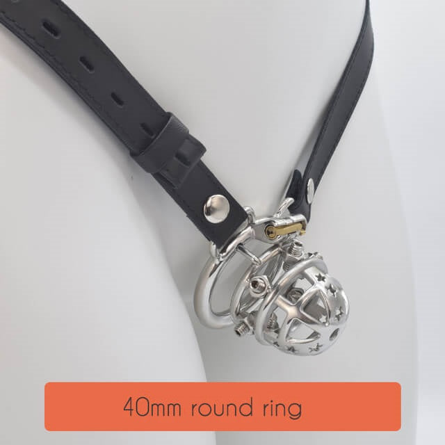 CC74  Brutal BDSM Chastity Cage with Belt