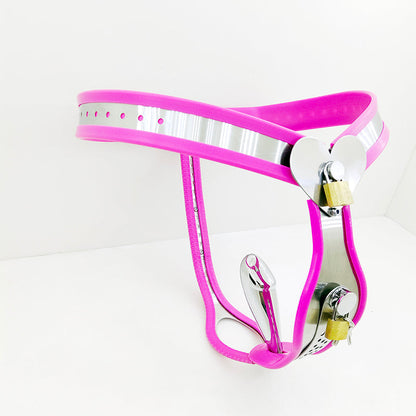 Chastity Belt With Anal Vagina Plug Removable