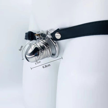 Chastity Cage 37mm with Male Bondage Belt CC82