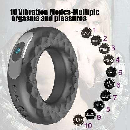 Electro Stim Function Waterproof Vibrating Cock Ring