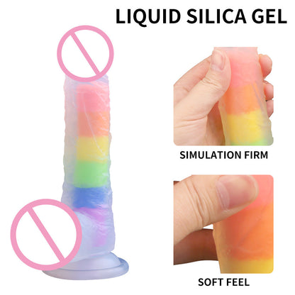 Colorful Silicone Dildo With Suction Cup