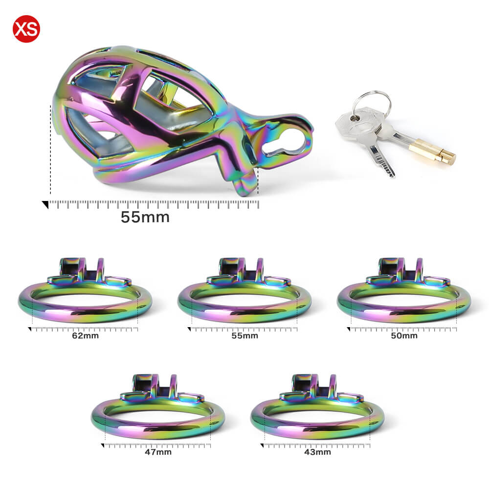 Stainless Steel MAMBA Colorful Chastity Cage