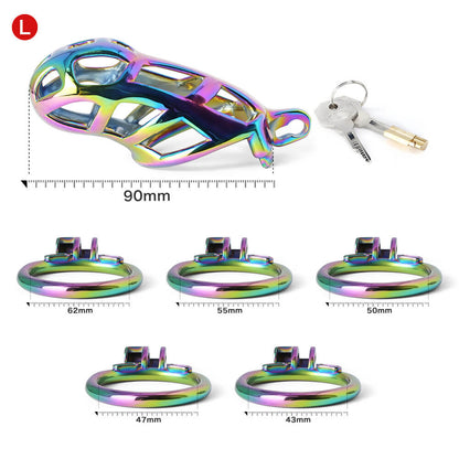 Stainless Steel MAMBA Colorful Chastity Cage